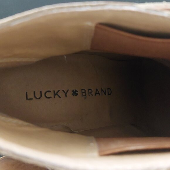 Lucky Brand Brown Leather Booties Sz 6M - Picture 7 of 8